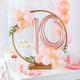 Air-Filled Rose Gold Cursive Number (0) Foil Balloon, 11in x 17in